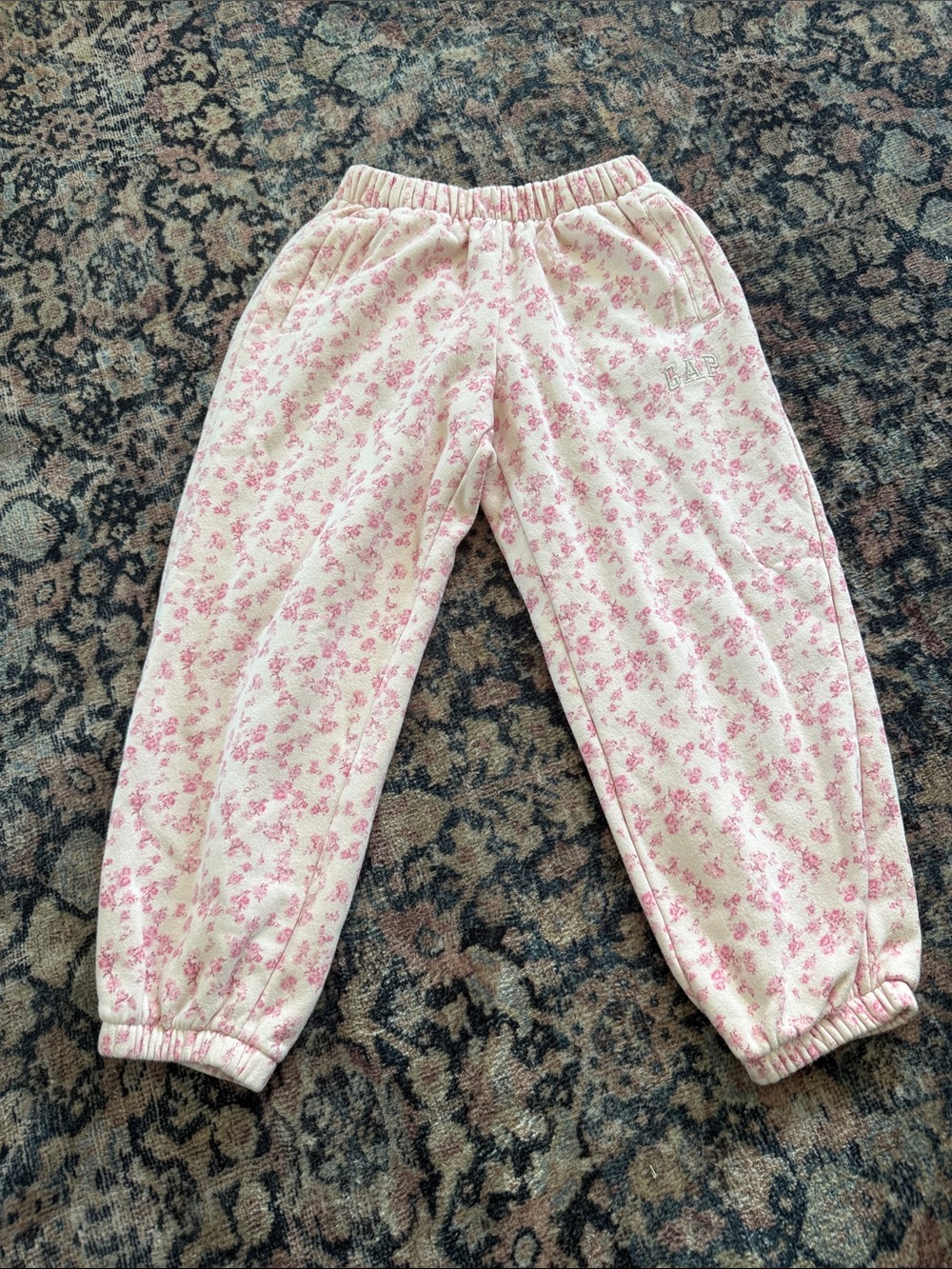 GAP and loveshackfancy collab Pink Floral Fleece Pajama Bottoms